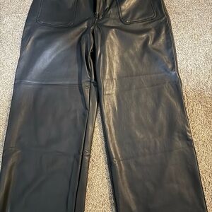 Black Faux Leather Pants